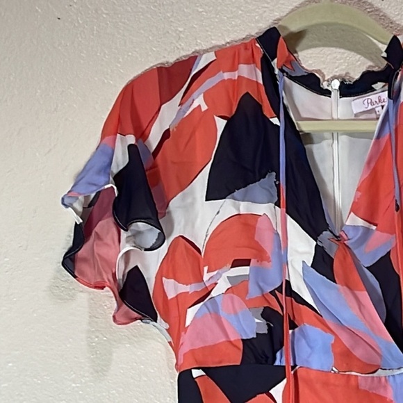 Parker Silk Abstract Mini Dress 2 - Picture 4 of 7